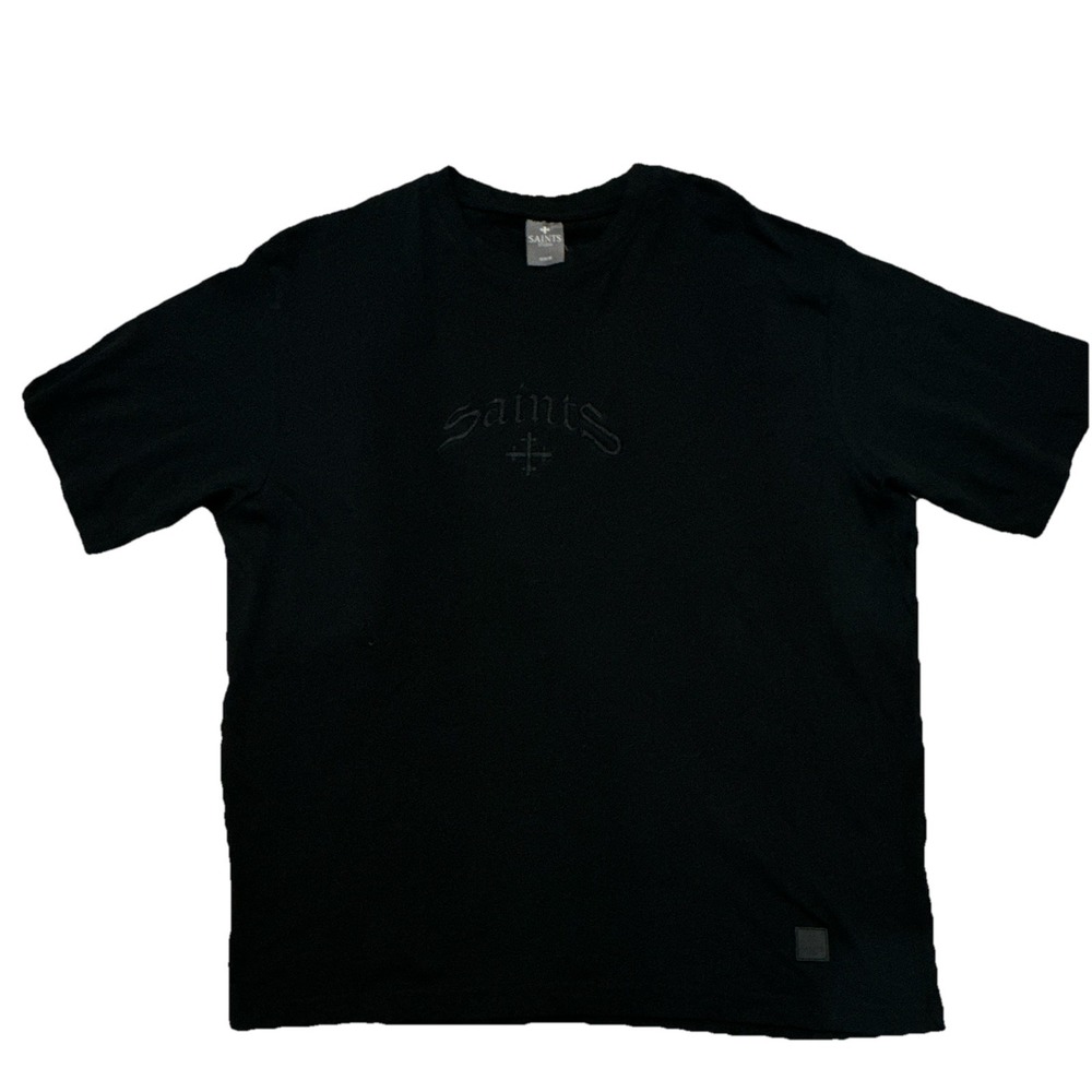 SAINTS Studio Men's Black M Embroidered Logo Crew Neck Tee D2866-K4/BLACK1